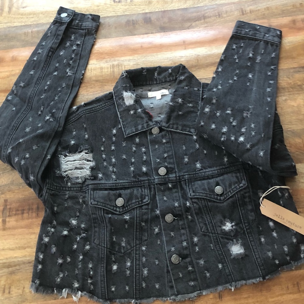Distressed Embroidered Jean Jacket - Picture 5 of 7